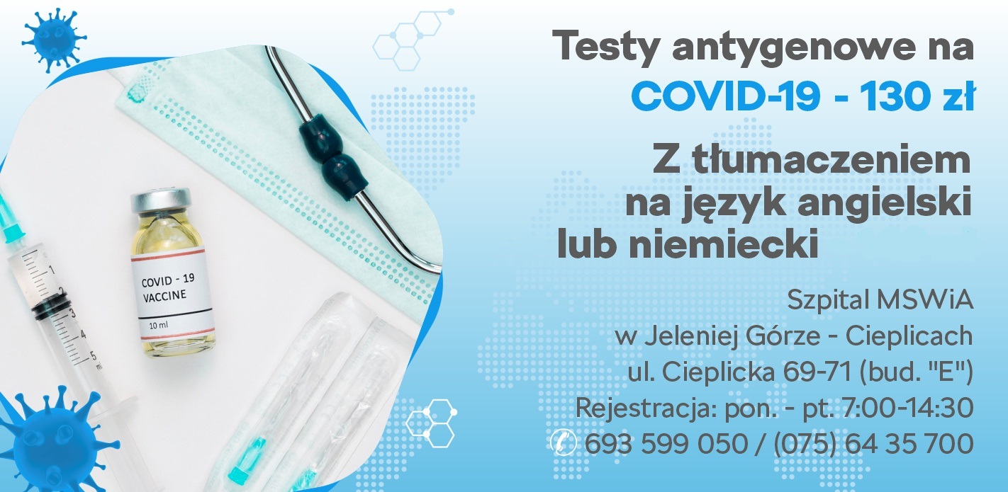 Grafika z ofertą dot. testów antygenowych na COVID-19